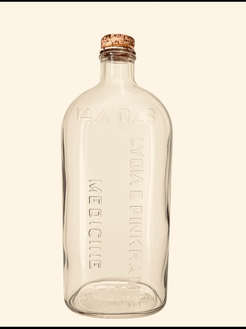 Antique Clear Glass Lydia E. Pinkham Medicine Bottle